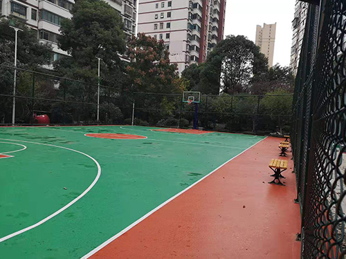 常德市武陵區國源小區塑膠籃球場，硅PU球場，籃球架安裝 體育器材，體育設施